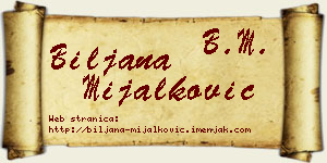 Biljana Mijalković vizit kartica